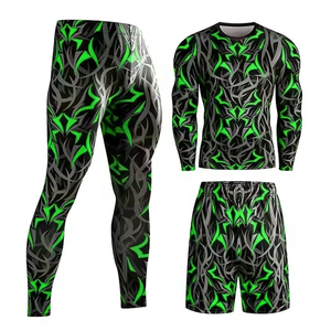 Conjunto de Yoga Premium con Estampado Geométrico y Costuras Sólidas, Ropa de Compresión de Longitud Completa, Rojo, Negro, Gris, Transferencia Térmica, Secado Rápido, Cuello Alto - Product Image 3