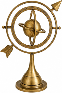 Sphère armillaire du zodiaque en laiton avec anneau flèche, globe céleste, sculpture d'astrologie - Product Image 4