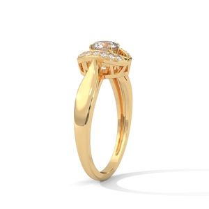 Anillo de Diamante Cultivado en Laboratorio con Corte Oval Vintage, Anillo de Compromiso Chapado en Oro para Mujer - Product Image 2