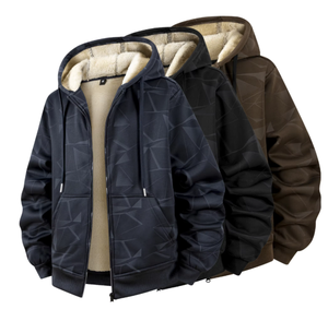 European Sizes <b>S</b>-6XL <b>Mens</b> Fleece Lined Hooded Bomber Jacket <b>Winter</b> Thickened <b>Warm</b> Casual Streetwear <b>Coat</b> Casual Luxury Wholesale - Product Image 5