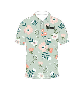 เสื้อโปโลพิมพ์ลายดอกไม้สีเขียวอมเทาสำหรับผู้ชาย แขนสั้น สวมใส่สบาย เหมาะสำหรับฤดูร้อน เล่นกอล์ฟ น้ำหนักเบา มีปก แฟชั่น - Product Image 6