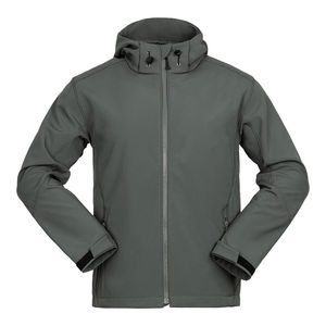 Chaqueta de invierno táctica Softshell personalizada para hombre 2024, sudadera cortavientos impermeable con cierre de cremallera, patrón de camuflaje - Product Image 4