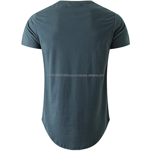 Custom <b>Mens</b> 100% Cotton Hipster Hip Hop <b>Longline</b> Crewneck T-<b>Shirt</b> - Product Image 4