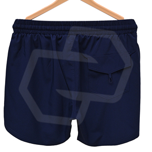 Men's Navy Blue Solid Eco-friendly Breathable Cotton <b>Quick</b> <b>Dry</b> <b>Shorts</b> with Drawstring Closure and Logo Front Casual Style - Product Image 6