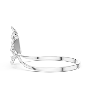 Anillo triangular minimalista de oro amarillo macizo de 14k con diamante de talla redonda para mujer, para compromiso, aniversario, boda - Product Image 5