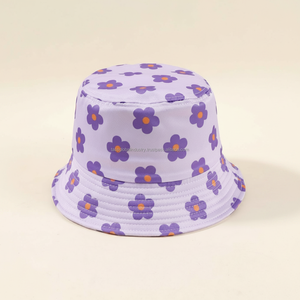 Chapeau Bob Unisexe Violet à Motifs Floraux Personnalisé OEM Vente en Gros - Product Image 6