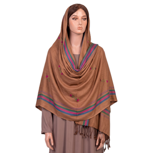 Wholesale Pashmina Style <b>Shawl</b> Viscose Woven Stripe Border Fringe Winter Wrap Women Bulk Order OEM ODM Custom - Product Image 1