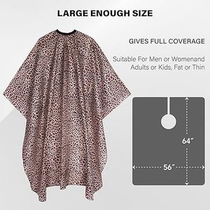 Cape de Coiffure Imperméable en Polyester Écologique à Motif Léopard avec Encolure Ajustable pour Stylistes Professionnels et Usage Domestique - Product Image 2