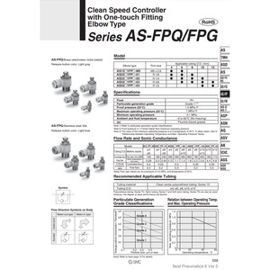 Contrôleur de vitesse pneumatique SMC AS3201FPQ-03-10 pièces pneumatiques - Product Image 2