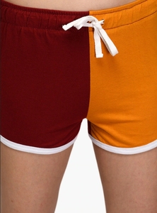 Women's Color Blocked Knitted Shorts With Drawstring <b>Elastic</b> Waist Casual Breathable Regular Fit Mid Rise - Product Image 5