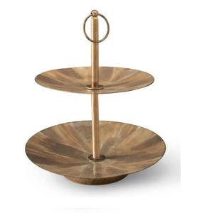 Soporte para Pastel y Postres de Mesa, Acabado en Oro, Elegante, Vintage, Redondo, de Metal - Product Image 2