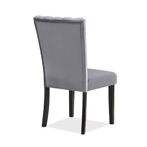 Set da Pranzo Contemporaneo a 5 Pezzi con Piano in Finto Marmo, Finitura Nera, Sedie Imbottite con Trapuntatura a Canale, Struttura in Legno Massello - Product Image 5