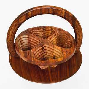 Affordable Handmade Wooden Snack Serving <b>Tray</b> with Multiple Compartments for Nuts, Dry Fruits, Sweets and Party Snacks - Product Image 6
