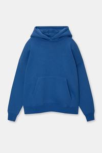 Sweats à capuche bleus surdimensionnés personnalisés de qualité supérieure Streetwear unisexe lourd polaire en coton de haute qualité fabrication OEM et ODM disponible - Product Image 4