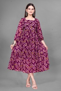 Salwar Kameez de Verano Bilum Design, Estilo Bollywood, Estampado Tribal Aborigen de India y Pakistán, Manga Abullonada, Holgado, Talla Grande para Mujer - Product Image 3