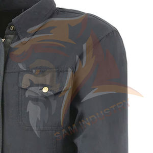 เสื้อแจ็คเก็ตยีนส์ผู้ชายสไตล์วินเทจลำลองสำหรับฤดูหนาว  รับสั่งทำพร้อมออกแบบโลโก้ สีพื้น - Product Image 3