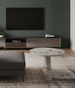 โต๊ะข้างหินอ่อนแท้ทำมือ |   โต๊ะวางของทรงกลมแบบโมเดิร์น - Product Image 3