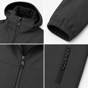Chaqueta Softshell Premium para Hombre con Capucha, Impermeable, Cortavientos, Forro Polar Cálido, Abrigo de Invierno para Exteriores, Proveedor de Logotipos Personalizados - Product Image 5