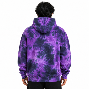 Sweat-shirt à capuche en molleton tie-dye pour homme, coupe oversize décontractée, motif logo frontal, manches classiques, survêtement, marque privée ODM - Product Image 3