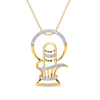 Collier pendentif en diamant avec motif Shiva Lingam