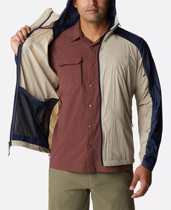 Veste coupe-vent à capuche légère et imperméable pour hommes, veste coupe-vent en nylon respirante pour la pêche et la randonnée pour hommes - Product Image 4