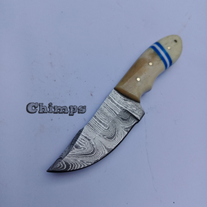 Premium Quality Damascus <b>Steel</b> Hunting Skinner Knife <b>Quick</b>-Change Blade Industrial Grade Comfortable Camel Bone Handle Grip - Product Image 4