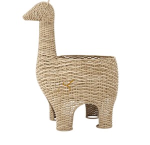 Rattan <b>Llama</b> Storage Basket Woven Alpaca Shaped <b>Toy</b> Organizer Bin Cute Animal Nursery Blanket Floor Hamper - Product Image 3