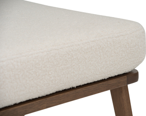 Modern Premium White Ottoman Stool with Fabric Upholstery and <b>Footrest</b> | Comfortable Living Room & Apartment Seating Furniture - Product Image 4