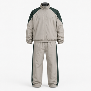 Ensemble de survêtement coupe-vent en nylon pour homme, deux pièces, veste et pantalon de sport, couleur contrastée, vêtements de sport légers - Product Image 1