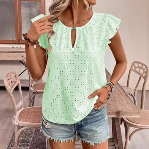 Camiseta corta para mujer, de tela suave, informal, moderna, a la moda, para verano. - Product Image 1