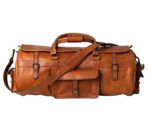 Bolsa de Viaje Deportiva Plegable de Cuero Genuino Marrón, de Alta Calidad, Estilo Vintage, Impermeable, Gran Capacidad, para Fin de Semana, Gimnasio o Viajes Cortos - Product Image 5