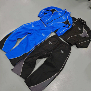 Conjunto de chándal de nailon OEM al por mayor, cortavientos con cremallera, de dos piezas para hombre - Product Image 2