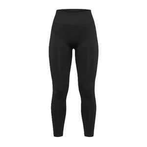 Ensemble de leggings et soutien-gorge de sport pour femmes, qualité supérieure, noir uni, tricoté en spandex/polyester, extensible, respirant, séchage rapide, coupe ajustée - Product Image 4