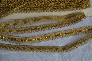 Bordure en brocart doré antique de qualité supérieure, 5 m, largeur 15 mm, garniture métallique lourde, style médiéval, dentelle décorative - Product Image 3