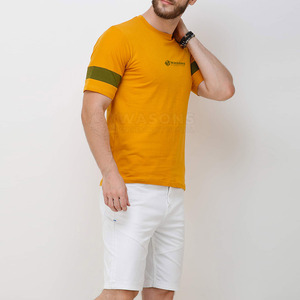Ensemble t-shirt et short décontracté pour homme, été, avec logo personnalisé, tissu 100% coton doux et respirant, manches courtes - Product Image 4