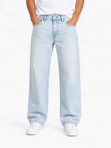 Men’s <b>Light</b> Blue Baggy Jeans Relaxed Fit Wide Leg Denim Pants Casual Streetwear Jeans Washed Cotton Denim <b>Trousers</b> Comfortable - Product Image 1