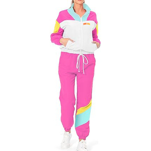 Chaqueta Deportiva de Dos Piezas para Mujer, Diseño Personalizado, con Cierre, Bordado de Encaje, para Invierno, con Bloques de Color, a la Moda - Product Image 1
