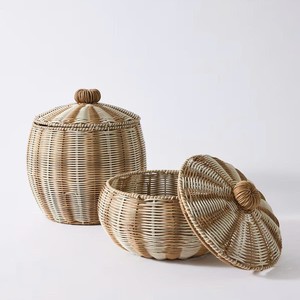 New Design Rattan Coquette <b>Basket</b> <b>Large</b> Handmade Woven Toy Organizer Kids Room Nursery Decoration - Product Image 2