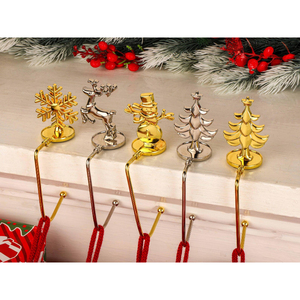 Best Quality Metal <b>Stocking</b> Hook Set 5 <b>Stocking</b> Hanger Eco Friendly Modern Design Home Decoration Gold Color Plated In Low Price - Product Image 6
