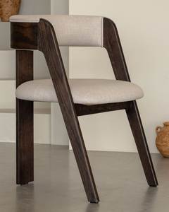 Scandinavian Solid Teak Wood <b>Dining</b> <b>Chair</b> with Upholstered Back and Seat Modern Furniture - Product Image 4