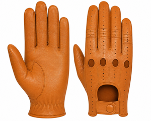Speed One Sports Unisex Genuine Lambskin Leather <b>Driving</b> <b>Gloves</b> with Hand Grips Classic Vintage Style All Seasons - Product Image 5