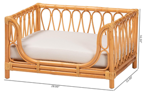 Lit pour animaux de compagnie portable en rotin doux écologique tissé à la main Artex Hai Nam pour chiens/chats/lapins, coussin amovible lavable - Product Image 6