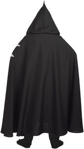 Cape de Chevalier Médiéval à Croix Templière Noire à Capuche, Costume Unisexe en Polyester Imprimé, Tenue de Crusader Renaissance pour Fête d'Halloween - Product Image 3