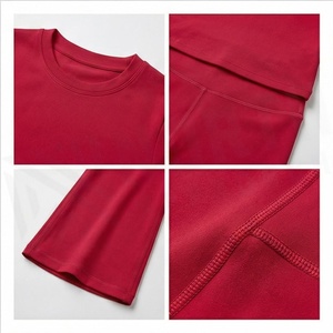 Conjunto de Yoga de 2 Piezas North Approach, Rojo, Cuello Redondo, Pierna Ancha, Largo Completo, Ropa Deportiva sin Costuras para Mujer - Product Image 4
