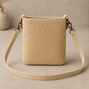 <b>Summer</b> Jute Fashion Lady Single Strap Chains Shoulder/Crossbody <b>Handbag</b> for Women with Zipper Closure Portable Travel Purse - Product Image 4