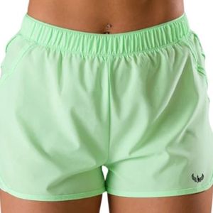 Shorts de course athlétiques vert clair pour femmes, respirants, à séchage rapide, pour l'entraînement en salle de sport, la remise en forme, les vêtements de sport - Product Image 3