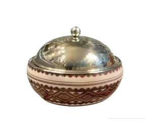 Charming Floral-Printed Round Hot <b>Pot</b> <b>Set</b> with Lids High-Quality Wooden and Stainless Steel Design for Kitchen and Serving Needs - Product Image 6