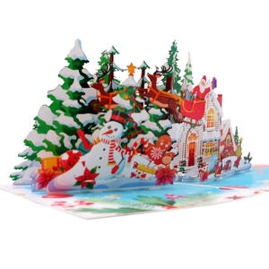 Meilleure vente Joyeux Noël 3D Pop Up Card Artisanat en papier du Vietnam Pour les mariages Cadeaux et artisanat Conception personnalisée - Product Image 2