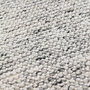 Tapis moderne abstrait tissé à la main en laine/coton texturé gris ivoire, antidérapant, aspect doux, pour salon, chambre, décoration intérieure - Product Image 6
