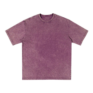 T-shirt pour homme en coton 100% style vintage délavé à l'acide avec logo personnalisé - Product Image 4